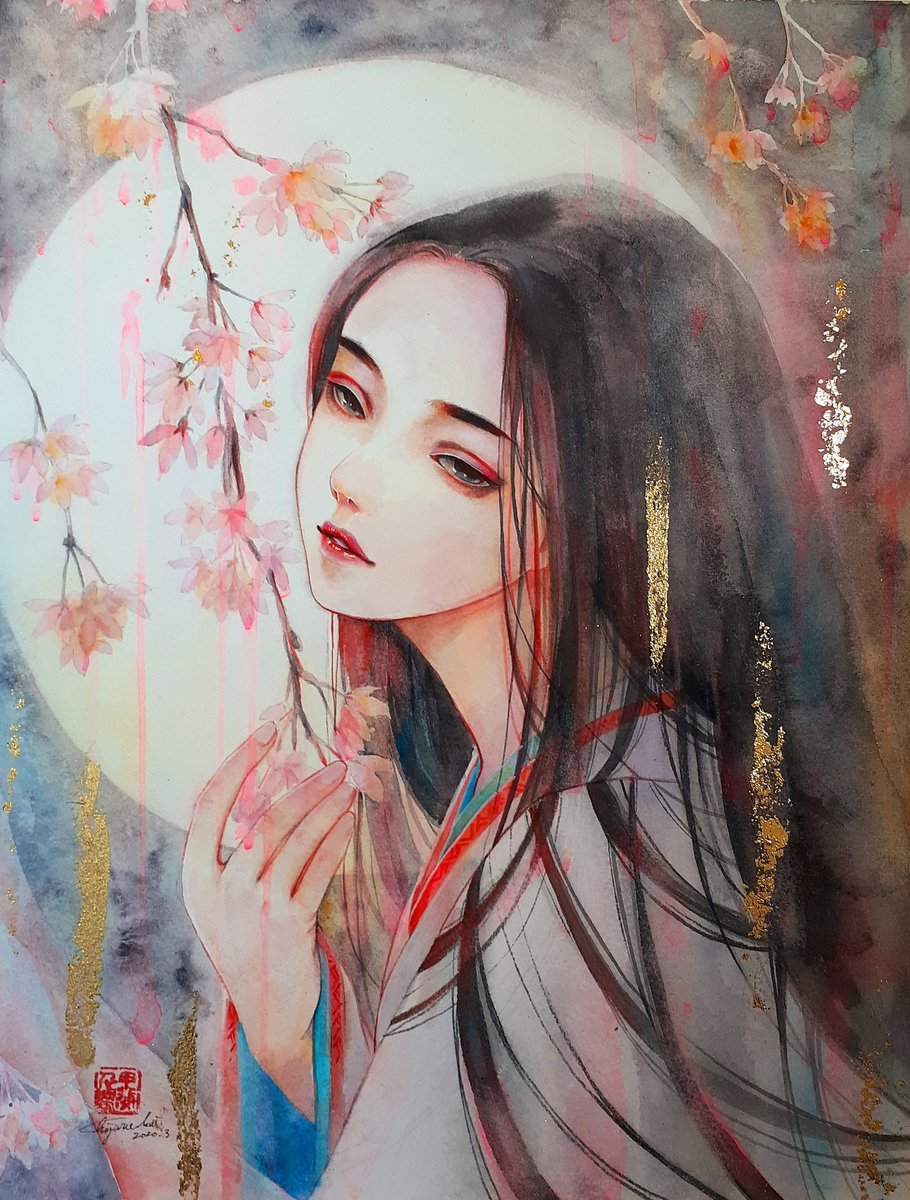 「#桜の日
#タイムラインを桜で満開にしよう

後ろの正面【夢】
後ろの正面【幻】」|甲斐千鶴のイラスト