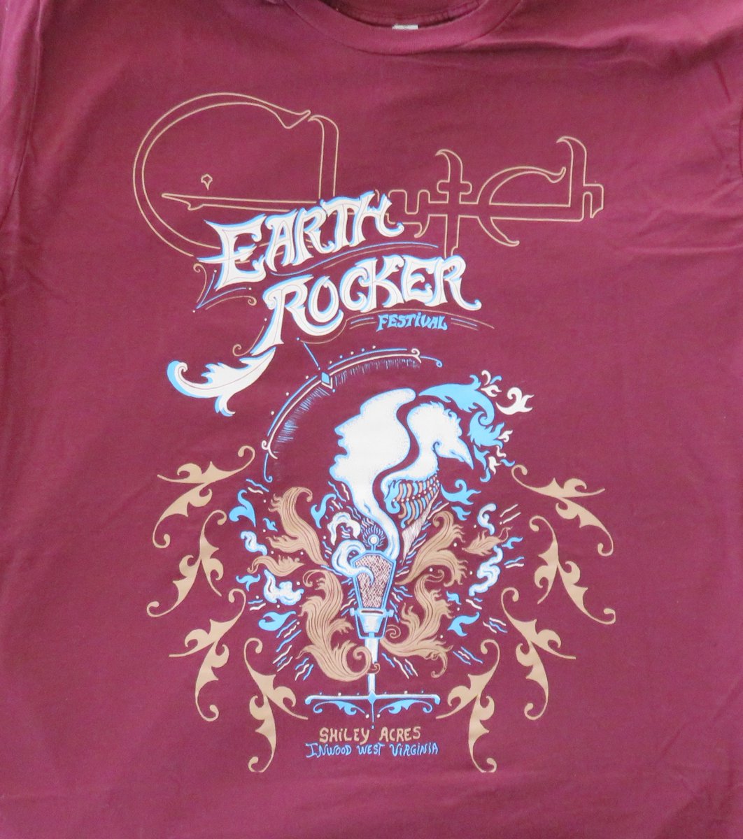 we21011's tweet photo. July is Earth Rocker Fest season in West Virginia. This shirt is from the 1st festival #tshirtinventory Let's hope we get to see #4 this July! @clutchofficial @ShileyAcres @earthrockerfest #clutch #earthrockerfestival #shileyacres https://t.co/VBKc6MdR6P