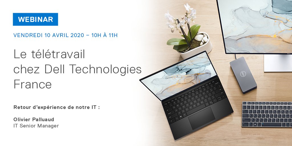 DellTechFrance's tweet photo. 📅 vendredi 10 avril
Inscrivez-vous à notre #webinar dédié au #télétravail pour savoir comment notre département #IT a su le déployer très rapidement 👉 https://t.co/SlaYBSbtkQ https://t.co/mLN1t2Ztek