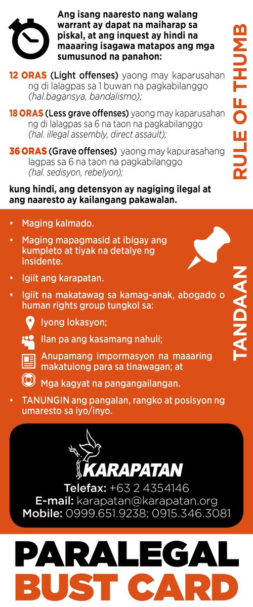 Sa lumalalang pag-atake sa mamamayang Pilipino, narito ang ilan sa dapat nating tandaan mula sa  @karapatanBilang kabataan, obligasyon nating aralin ito at i-educate ang mga kapamilya at kapwa kabataan sa kung papaano nila mapoprotektahan ang kanilang mga sarili.(2/2)