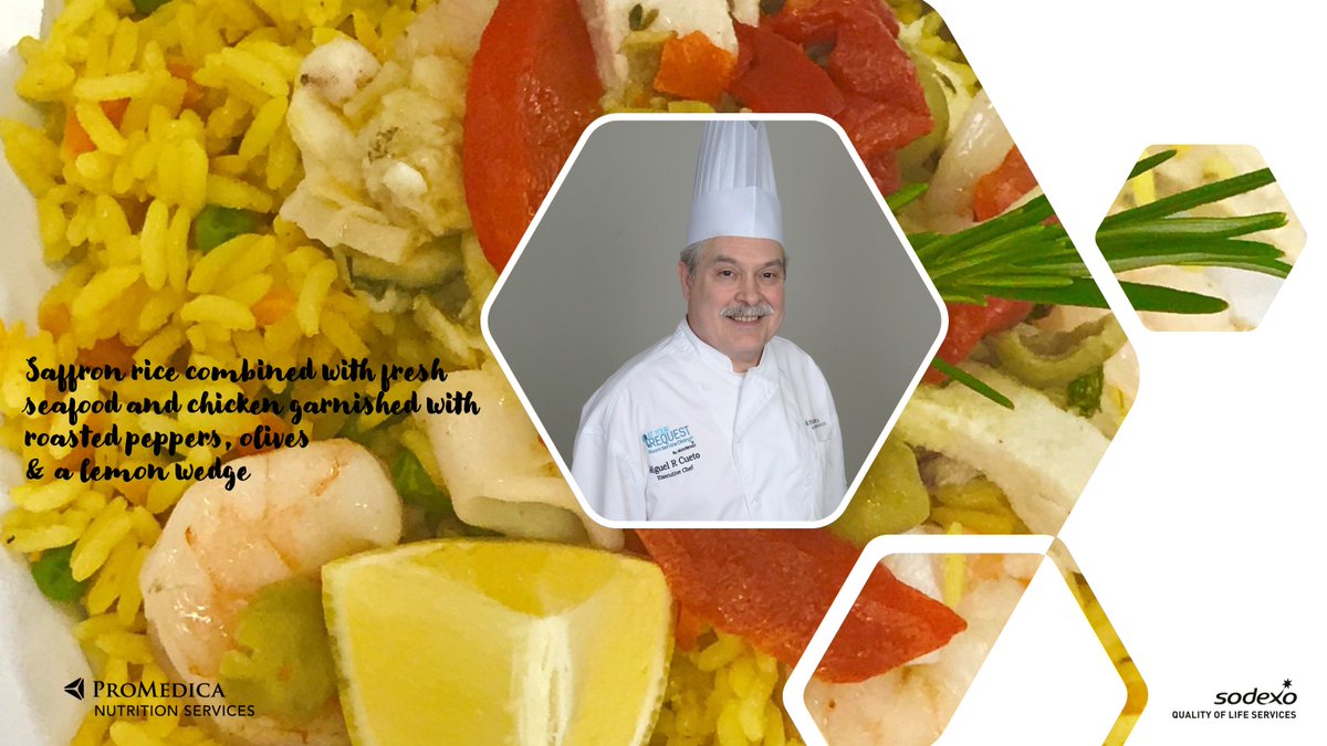 SodexoProMedica's tweet photo. It's #NationalSpanishPaellaDay. Did you know our very own Executive Chef Miguel @MiguelRCueto1 from ProMedica Monroe Regional Hospital is a master at this dish? See below for his favorite way to prepare his paella! Or click here for a Vegetarian Recipe ➡️https://t.co/hdfMxzlC9p https://t.co/72oJBVEEsn