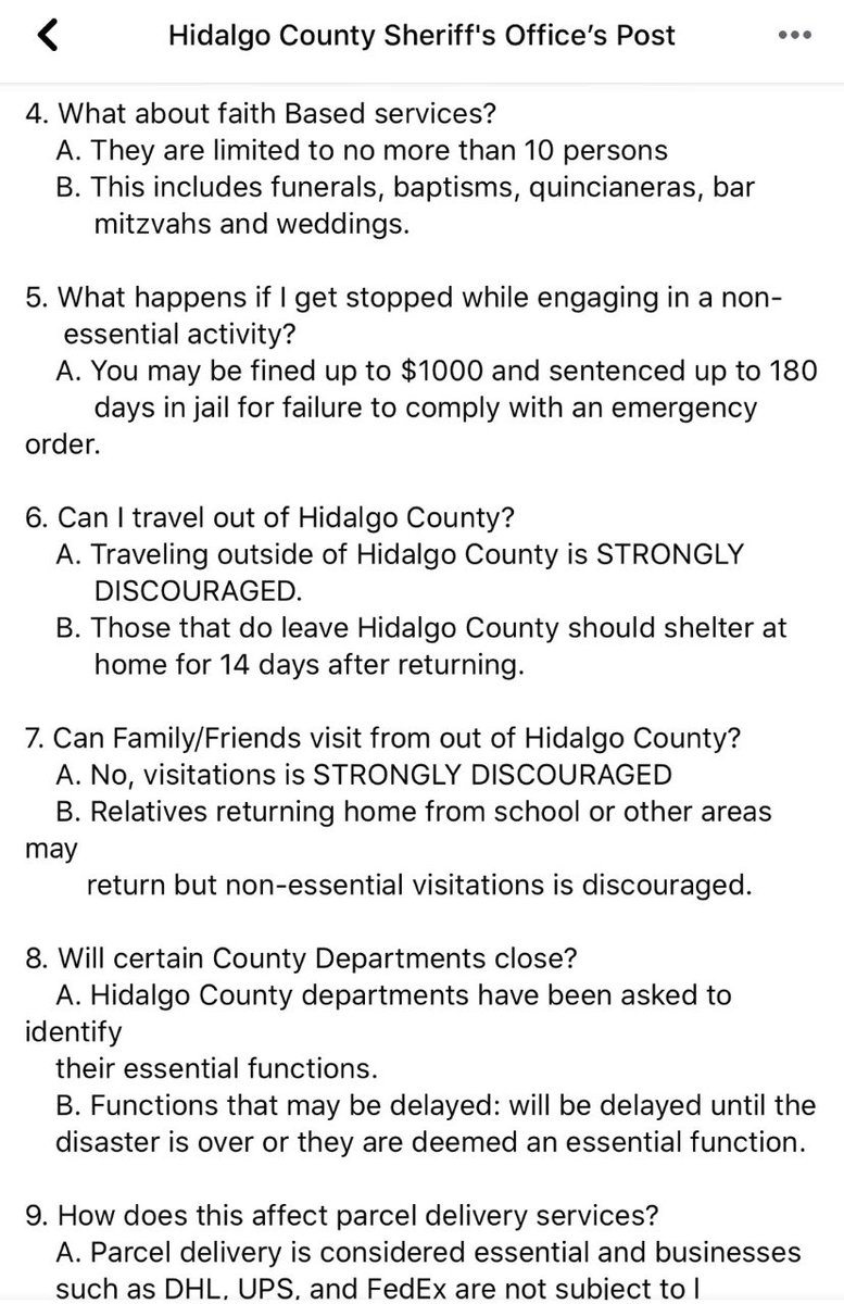HidalgoCountySO's tweet photo. 🔺Frequently Asked Questions Regarding COVID-19/Shelter-At-Home Order🔺

Please help us share! https://t.co/bxGNHkusUF