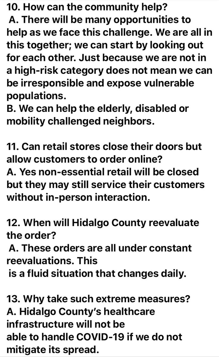 HidalgoCountySO's tweet photo. 🔺Frequently Asked Questions Regarding COVID-19/Shelter-At-Home Order🔺

Please help us share! https://t.co/bxGNHkusUF