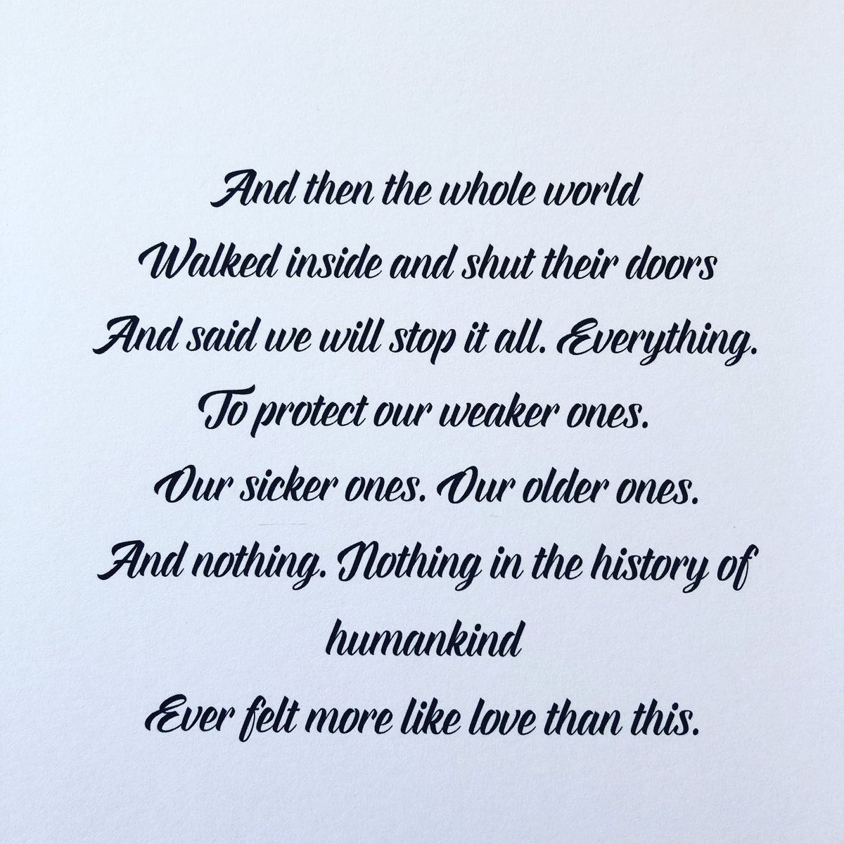 It’s our President’s birthday today and this beautiful poem was in one of her cards.