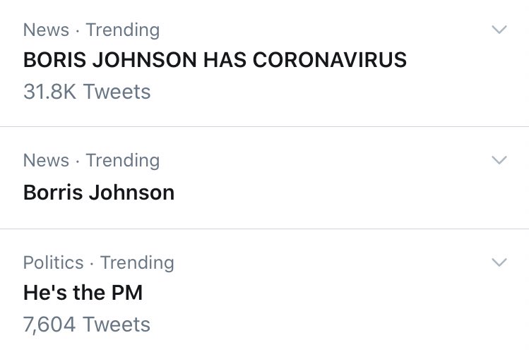 Me telling my gran over the phone that Boris has corona virus