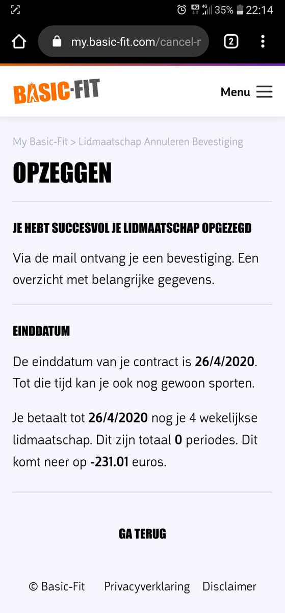 Sieuwerts's tweet photo. @BasicFitNL Ik krijg geen bevestiging per mail. Heb ook vorige week al proberen op te zeggen maar nooit een mail ontvangen. https://t.co/CEbSBneoZK