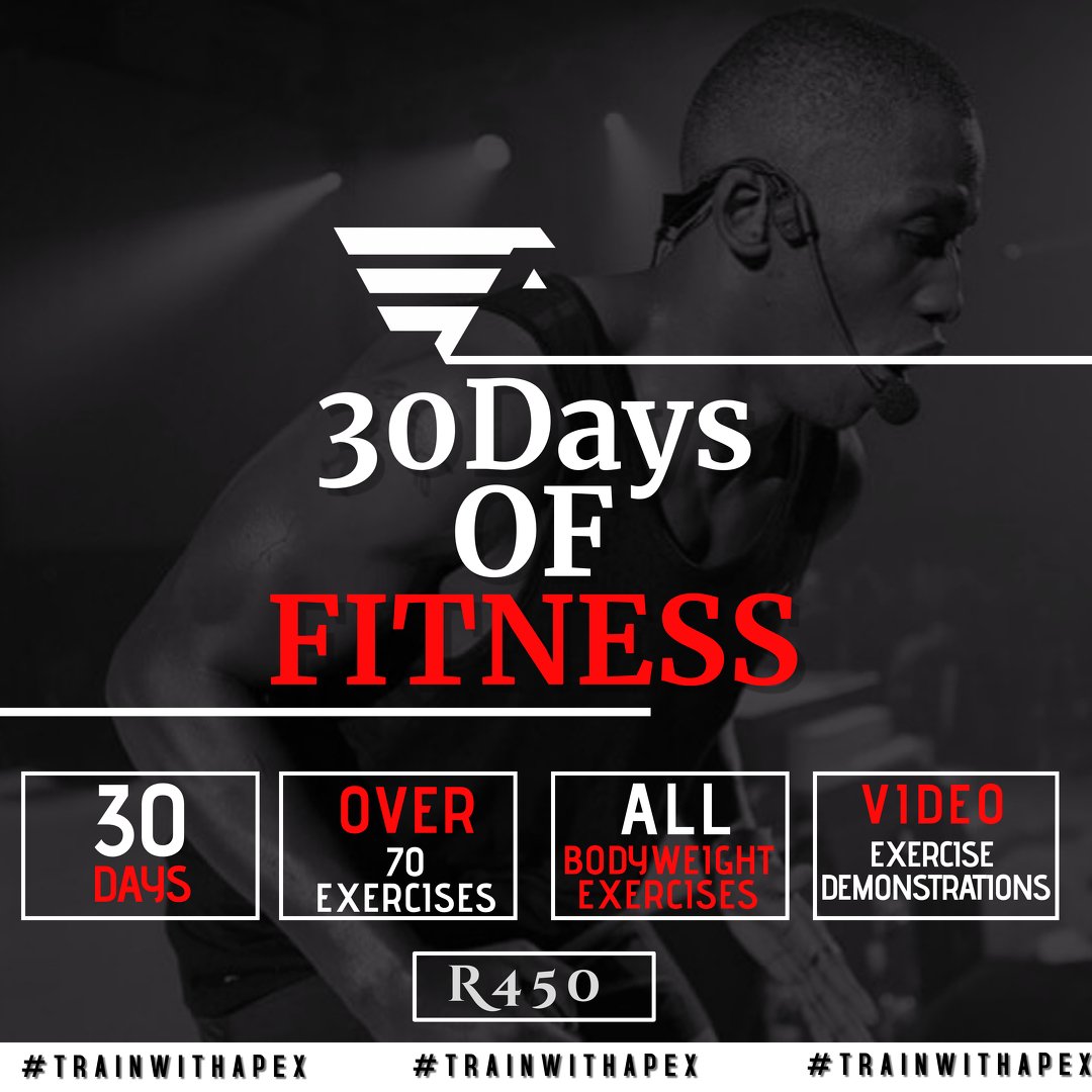 AneleApex's tweet photo. 🚨30DAYS OF FITNESS🚨LAUNCHING MONDAY(30/03/2020)

Simply log into the website: https://t.co/YRCjoXZMzk and enter the PROMO CODE "APX2020" upon your checkout to claim your discount

(DISCOUNT VALID TILL SUNDAY-29/03/2020)
#FetchYourBody2020 
#30DaysofFitness
#COVID19SouthAfrica https://t.co/9AGhwcRpIh