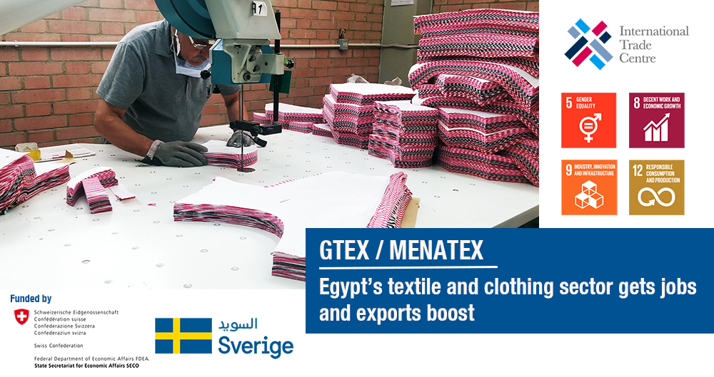 ITCnews's tweet photo. Egypt’s textile industry stands to grow from ITC’s Global Textile and Clothing Programme #GTEX #MENATEX.
✅Job creation
✅Gender perspective
✅Increased export capacity
Read more: https://t.co/KM682B5iKB https://t.co/uEqts3k72n