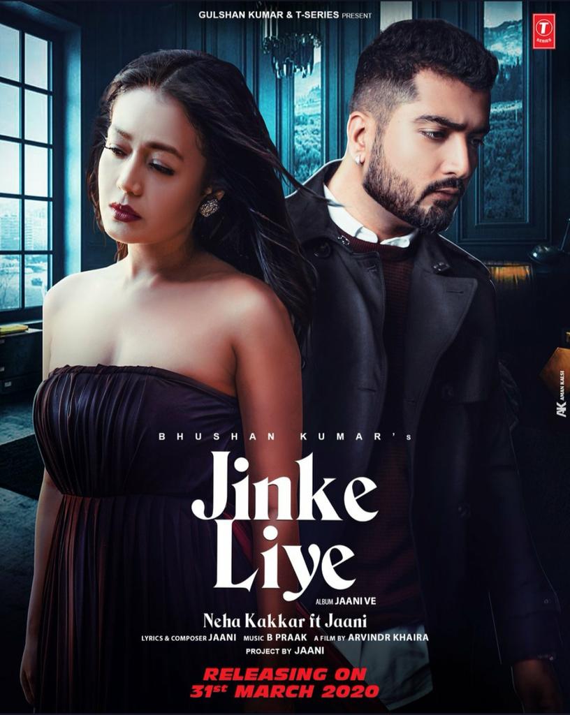 #Jinke #Liye New Song releasing on 31st March. @iAmNehaKakkar @yourjaani @arvindrkhaira @BPraak @itsBhushanKumar @TSeries