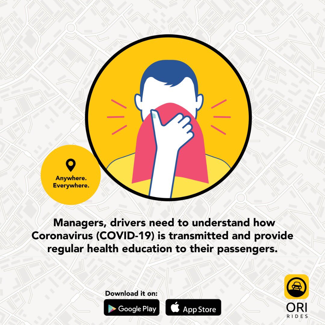 Normalize the Covid19 conversation with your passengers and always ensure to pass tips along on how better they can protect themselves against the virus .
#AnywhereEverywhere #StaySafeUG #Covid19
