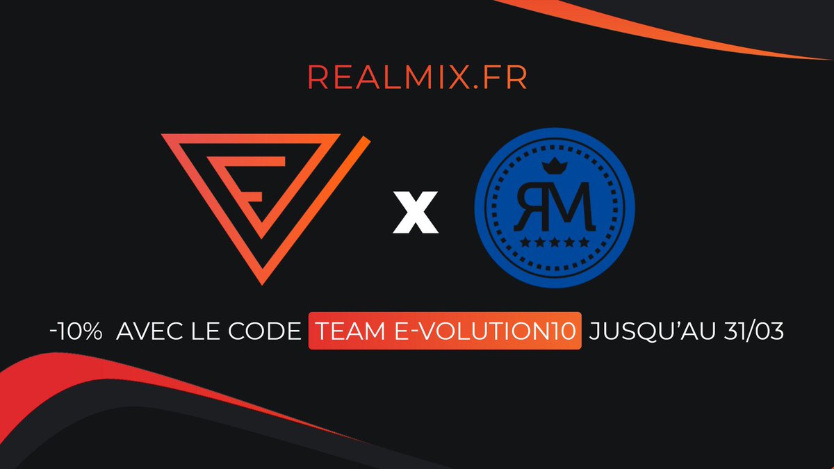 spliceesport's tweet photo. Aujourd’hui nous vous offrons la possibilité d’obtenir -10% sur le site de @Realmix_France ! Durant cette période de confinement reprendre un peu de force n’est pas de refus ! 

https://t.co/UWzk8srTjC avec le code TEAM E-VOLUTION10 

Merci de leur confiance ! https://t.co/oksZeT31pV
