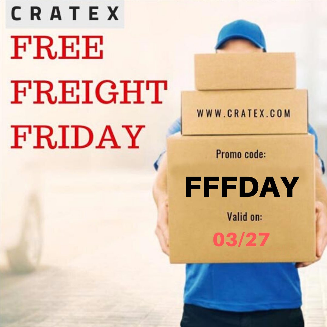 It's last Friday in March #FreeShippingDay! March Special USE PROMO CODE "FFFDAY" TO GET FREE SHIPPING AFTER BUYING OUR PRODUCTS ONLINE! Enter the promo code at checkout. Visit LINK IN BIO to shop now 😊⠀⠀
*Promo code valid for US and online orders only! #cratex