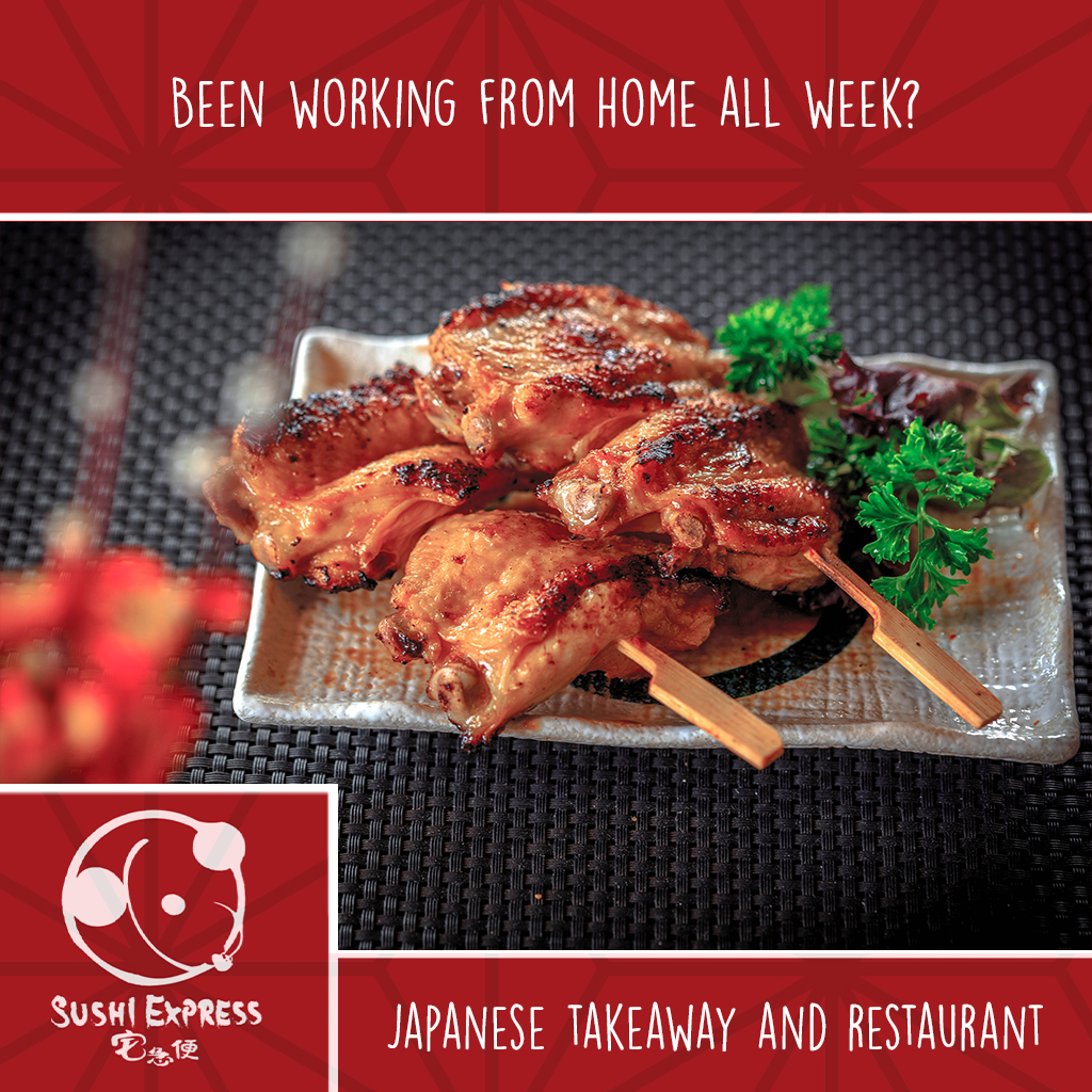 Been working from home all week? Treat yourself to your favourite East Asian dish from Sushi Express. Simply order from Uber Eats and we'll deliver you a fresh and steaming hot Friday night takeaway to help lift those spirits. ow.ly/UFwv30qskNs #eatlocal #takeaway
