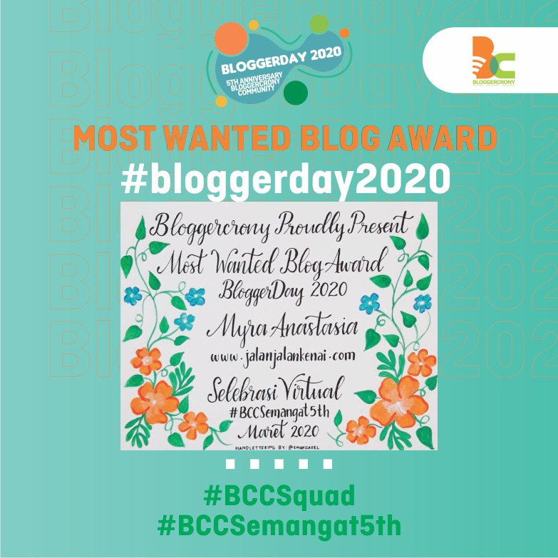 bloggercrony's tweet photo. Hey hey hey.. Admin mau umumin #MostWantedBlogAward versi Bloggercrony.

Setiap #BloggerDay kami menobatkan seorang blogger mendapatkan predikat Most Wanted Blog Award. Tahun 2020 jatuh kepada kak @ke2nai 🥳🥳 Yeay! Semoga konsistensi menulis konten organik di blog berlanjut! https://t.co/lfIOC3STys