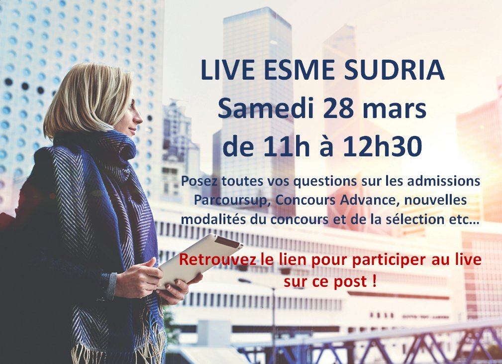 On répond à toutes vos questions ce samedi 28 mars 2020, en Live Vidéo !
esme.fr/information-co…