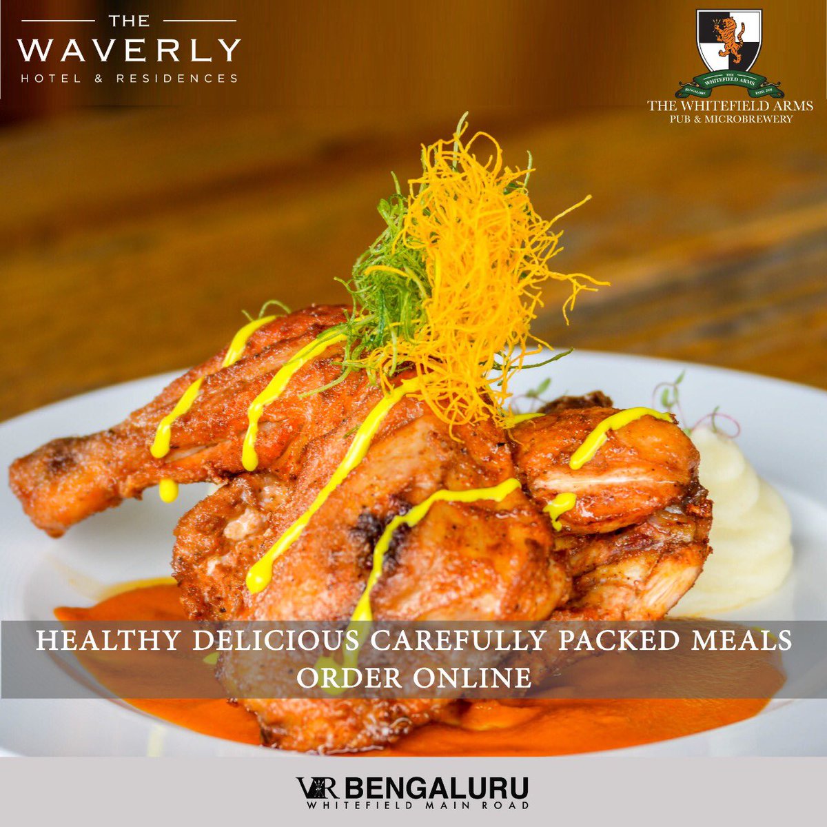 While your favourite restaurant is temporarily closed, you can still get the experience at your doorstep. Please click on bit.ly/2UH8yOC  or call us at 9108481279 for orders. #TWA #TheWaverly #VRcares #VRBengaluru #safetyfirst #covid_19  #prevention #Bengaluru #staysafe