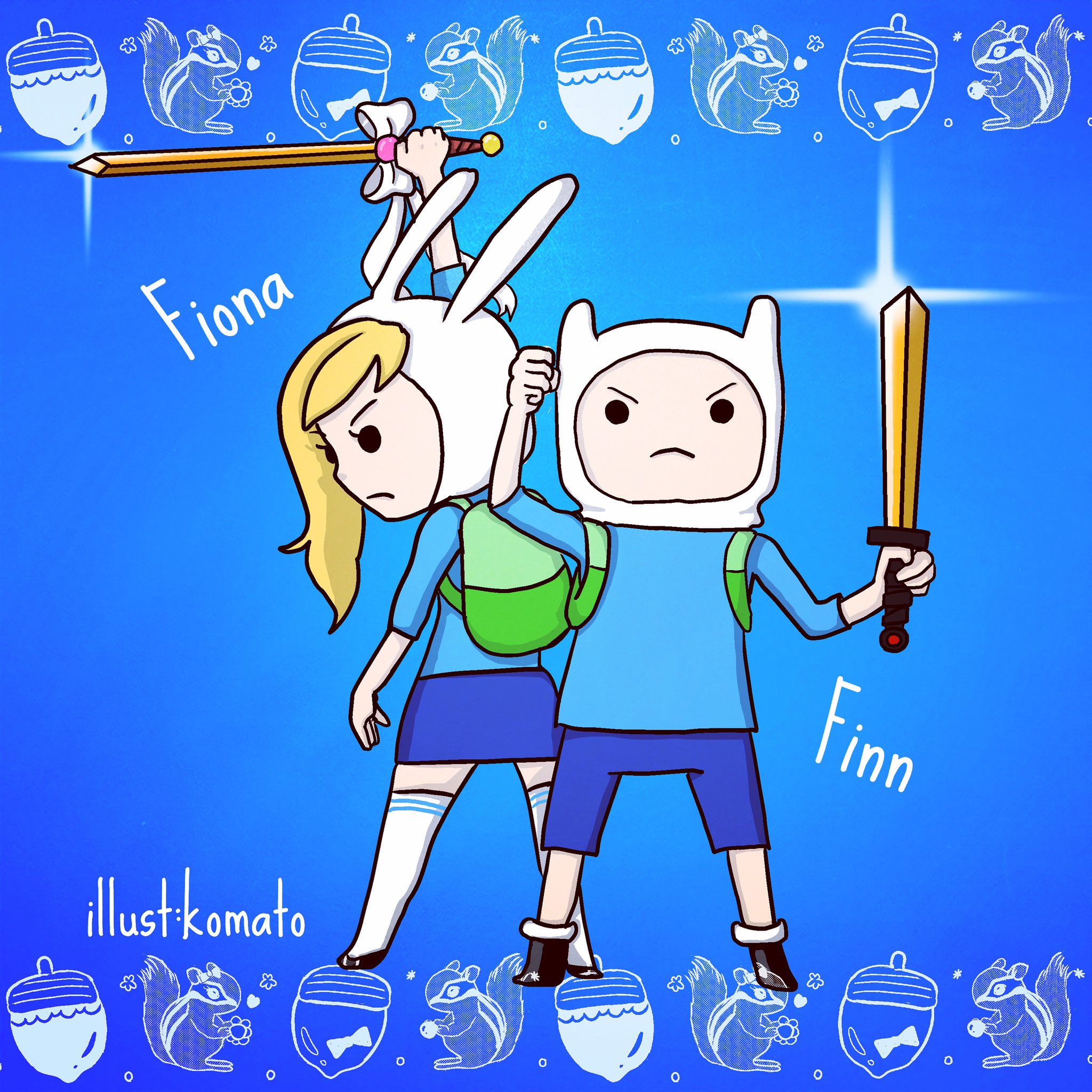 Twitter 上的 Komato キミは僕 アナタは私 ってイメージを浮かべて描いてみました アドベンチャータイム Adventuretime フィン Finn フィオナ Fiona イラスト デジタルイラスト T Co Oitvagpgur Twitter