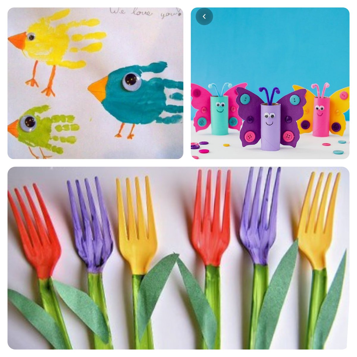 silviapm99's tweet photo. Como ya sabréis hace una semana llegó la primavera, para trabajar esta estación con los niños/as se podría realizar un rincón de la primavera decorándolo con algunas de estas sencillas manualidades. #DCSUVA #EstrategiasCCSS https://t.co/mZsrwojeQV