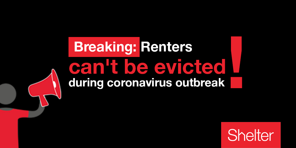 📢Last night the government announced they will be stopping all evictions during the #coronavirus outbreak.

This means that millions can now have peace of mind. Renters, you can stay safe in your homes. 🏠

Please retweet.