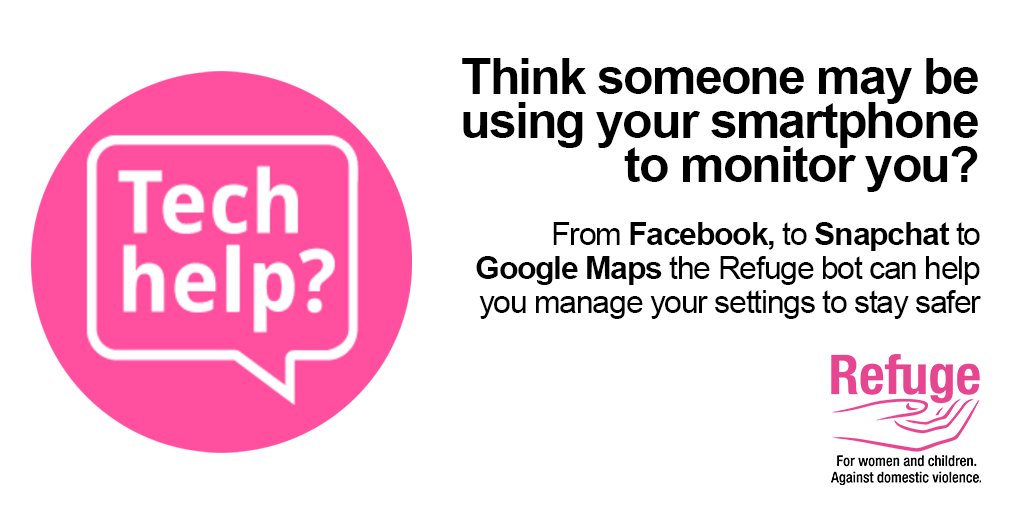We know the #lockdown will be an incredibly scary time if you’re living with an abusive partner. Our chat bot can empower you so that, when you do leave the house, you’re only sharing your location with those you want to.

Click on the pink icon to start: bit.ly/2M5xH2g