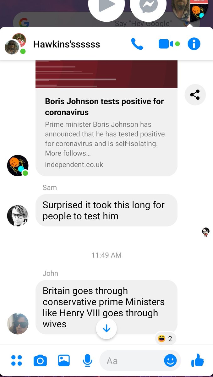 Deecat13's tweet photo. Conversation that just took place between my nephews on a family chat. Genius #coronavirus #BorisJohnson #family https://t.co/LmhUDBMjkU