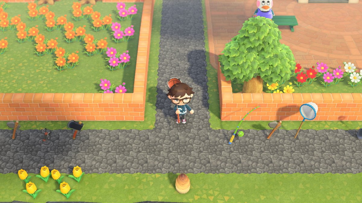 1. Cobblestone path including corner pieces, before I learned the game makes pretty good corners with the path tool, but I haven't unlocked it yet so they were stil useful haha  #ACNH    #ACNHDesign  #ACNHPattern  #AnimalCrossing  