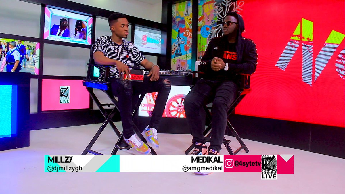 official4SYTETV's tweet photo. @djmillzygh with @AmgMedikal on 
#MUZICBOX https://t.co/bsddfzAHlx