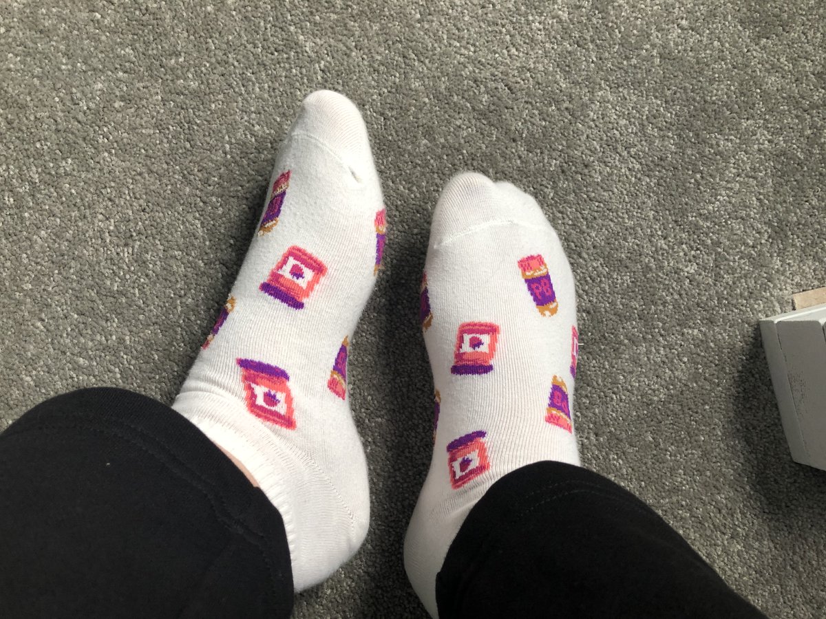desimccarthy's tweet photo. Happy SOCK Friday to all my Calian peeps! I can't decide which sock option to choose...
#lifeatcalian_remotely #socks #happyfriday #PBJ https://t.co/cglhJrTa6J