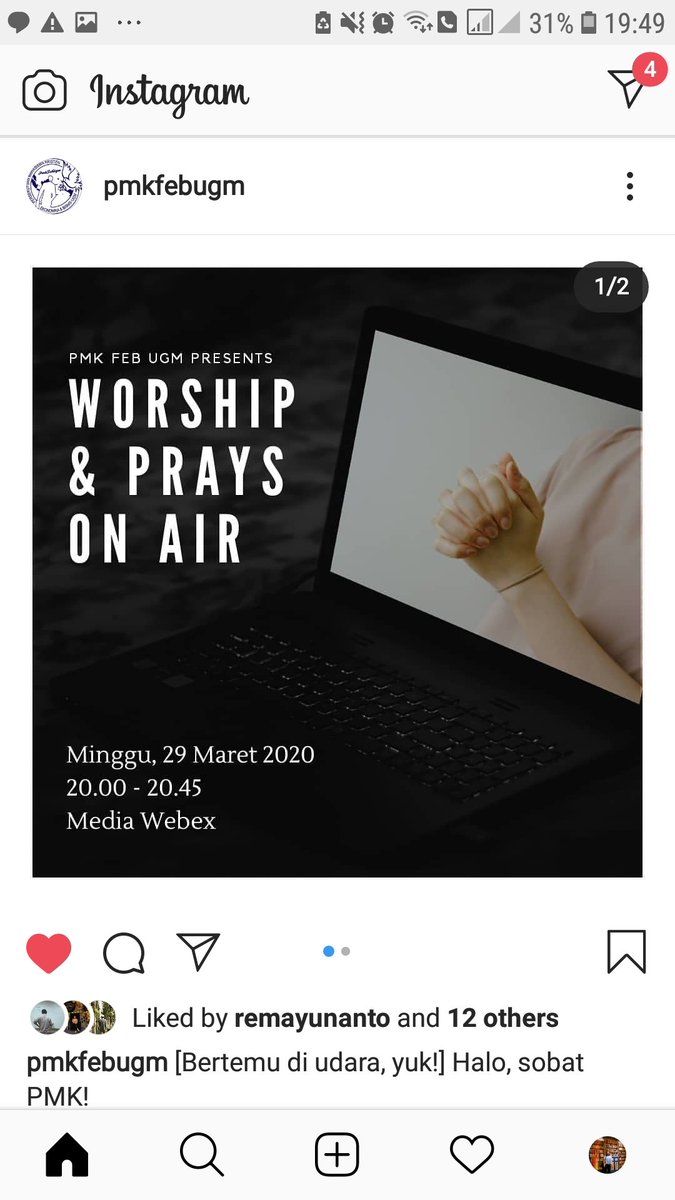 PMKFEBUGM's tweet photo. Iya nih, diingetin lagi ttg PU online. Kalo kalo ada yang mau ikutan, ada persekutuan doa online dari pmk feb ugm. Boleh bgt ikut. Info lebih lanjut ada di instagram mereka: https://t.co/9zueCYR7we https://t.co/Cc0A4KFk3s