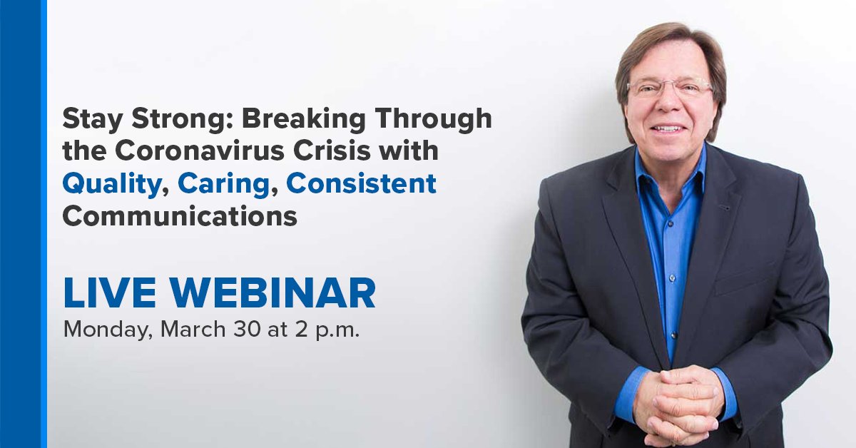 Webinar on Monday! <a href="/RonSachsFla/">Ron Sachs</a> will be sharing smart, strategic tips for communicating effectively while working at home and facing unprecedented personal AND professional challenges. Register now! register.gotowebinar.com/register/88276…