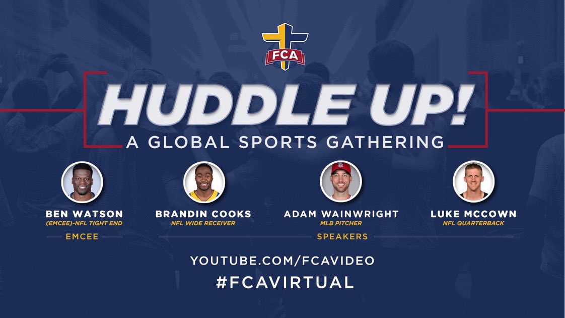 UofKFCA's tweet photo. Join us today at 3:30 PM EST in the FCA Huddle Up! A Global Sports Gathering. Join us at: https://t.co/hwpV88YKM1 https://t.co/6IKyLqMCMV