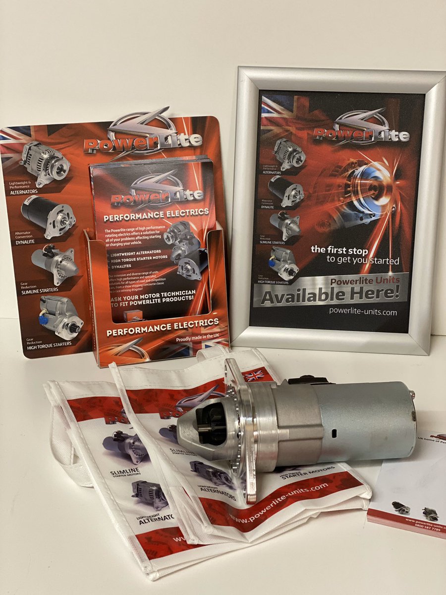 msnhealey's tweet photo. We are an authorised stockist and fitting centre for Powerlite products. Thanks to Michael from @powerliteunits for coming to see us a couple of weeks ago and bringing the new slimline Big Healey high torque starter motor.  
Contact us to discuss upgrading to a Powerlite Unit. https://t.co/gN0lbqs8zw