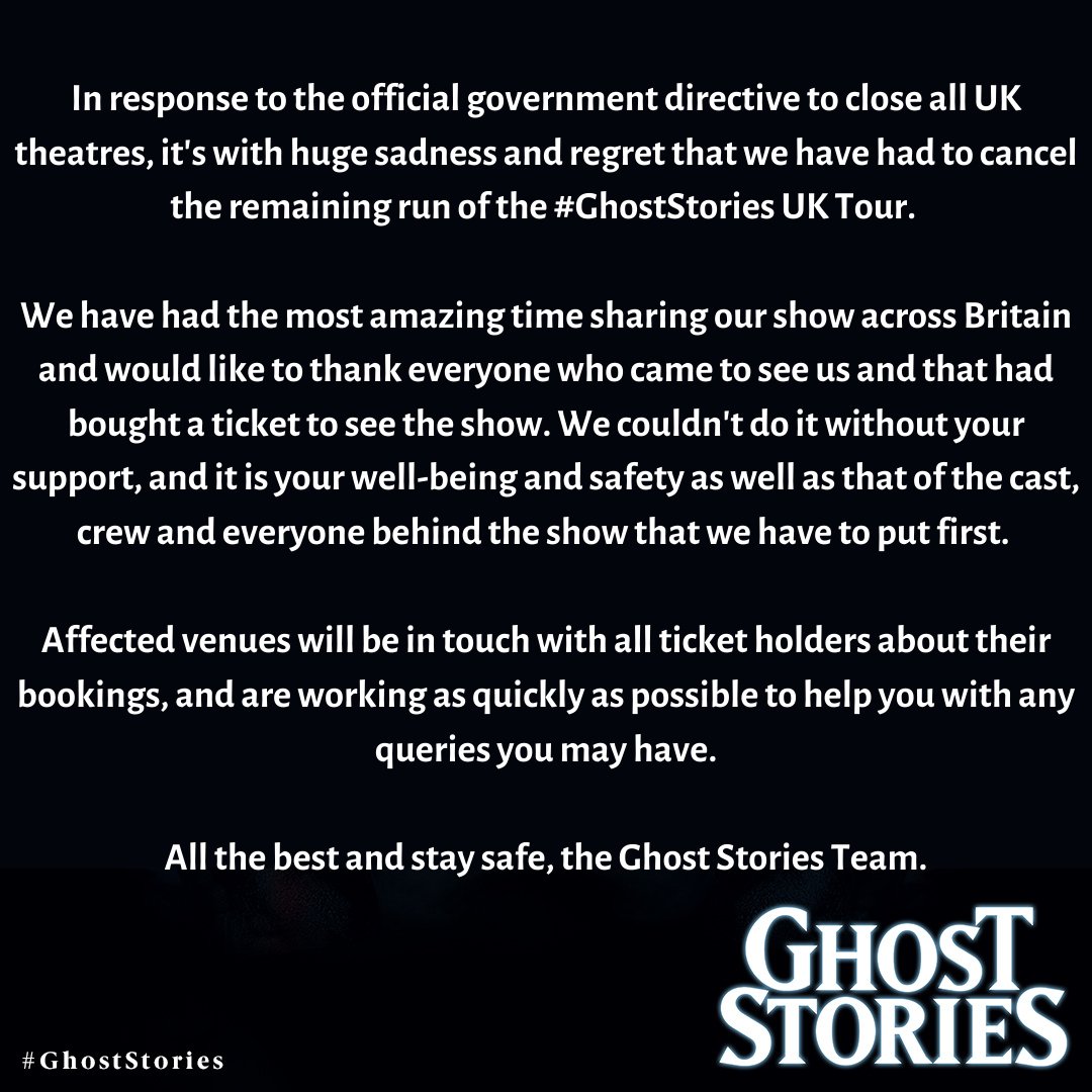 An update for our #GhostStories UK Tour ticket holders.