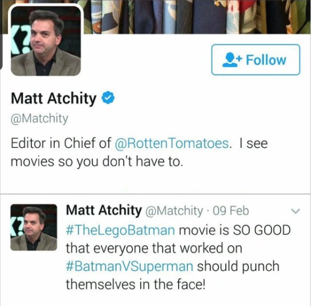 TwinsofBoom's tweet photo. @RottenTomatoes @markellislive I really dont think you guys are qualified to make this list #ReleaseTheSnyderCut #BenAffleckIsOurBatman #ReleaseTheAffleckScript https://t.co/ENdBBnx85n