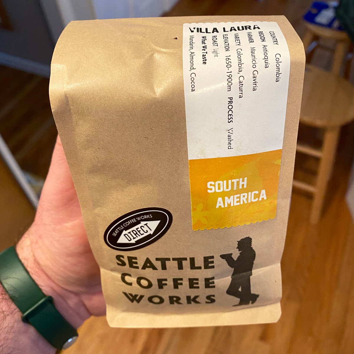 Seattle Coffee Works Colombia Antioquia Villa LauraAnother wonderful light roast that I’ve been enjoying over the last week, this one is very fruity and quite sweet.