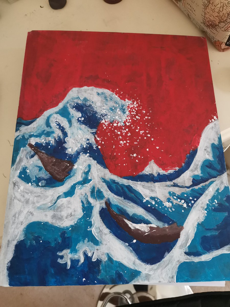 If you decide to do anything creative at home with all this time then please email pictures to Mrs Jephcote so I can share what you have been up to! Aleah in year 9 has painted the front of her Art sketchbook which looks great!