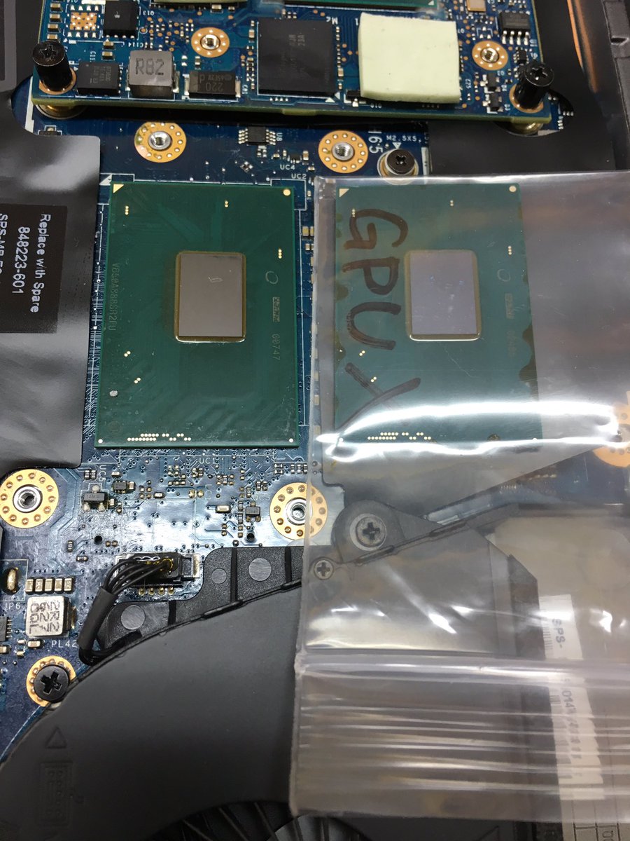 Pc修理廃人 No Twitter Cpu内蔵グラフィック死亡のhp Zbook修理成功 Bga Cpu交換で直りました ついでにsr2fq Core I7 6700hq からsr2fu Core I7 60hq にアップグレードしました 無事に直ってよかった やっぱりbga Cpuは壊れやすいな T Co