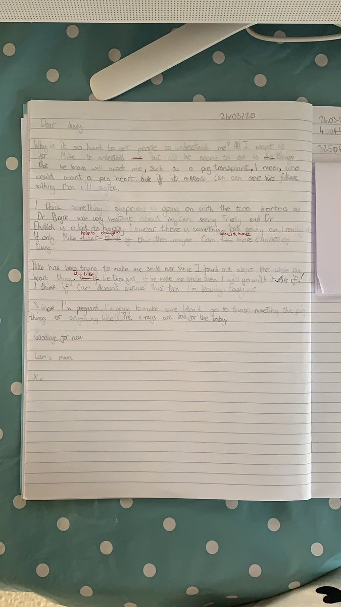 Lindseypthomas's tweet photo. @TPSyear6 Here’s Holly T’s edited diary entry: https://t.co/XqLJTdBAVN