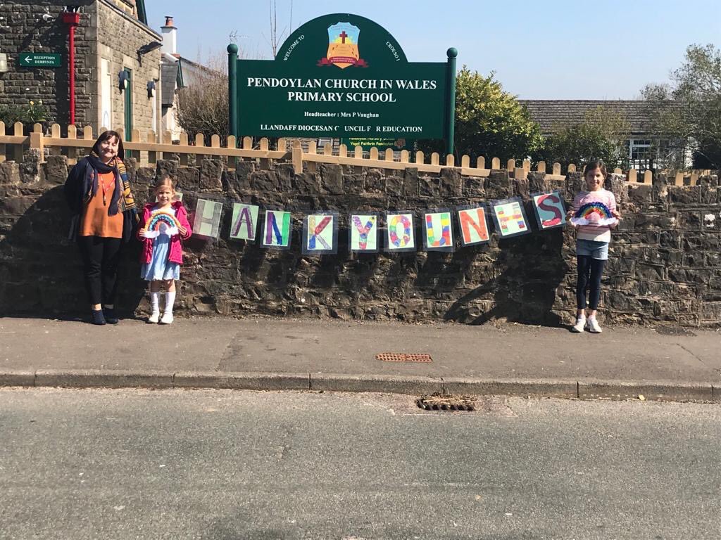 Thinking a lot about the challenges our Llandaff church schools have been facing and so grateful for the fantastic responses of their Headteachers, staff and pupils. Here’s a good example- a thank you to the NHS by those in Pendoylan ⁦@LlandaffDio⁩ ⁦@ChurchinWales⁩