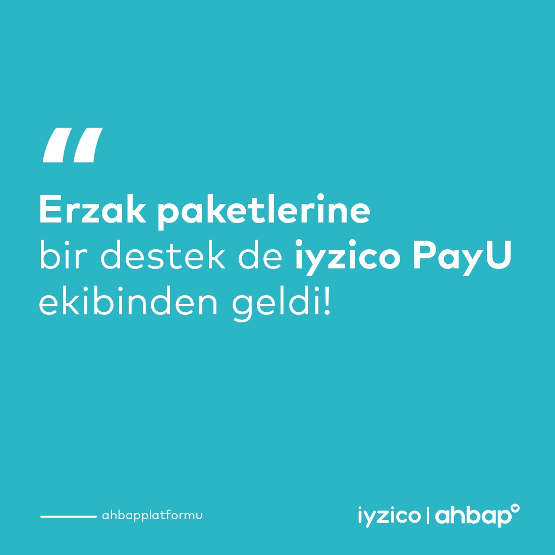 COVID-19 salgını nedeniyle evden çalışma düzenine geçen iyzico PayU ekibi, yemek haklarını ihtiyaç sahipleriyle paylaşma kararı alıp erzak yardımı için bize destek verdi ve koli sayımız 2450'ye çıktı. Böylece 350 ailemize daha erzak kolisi gönderebileceğiz. Teşekkürler <a href="/iyzico/">iyzico</a> !