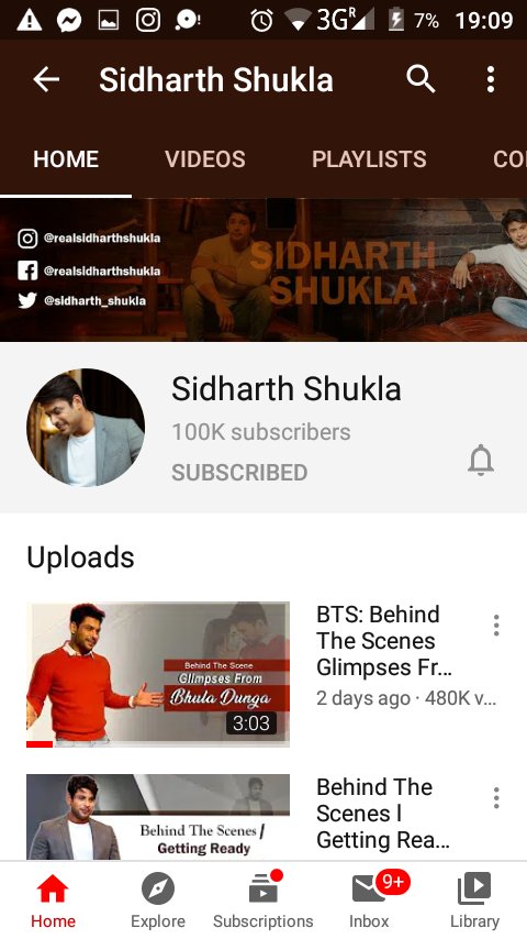 NobelMahfuz's tweet photo. Vai ki YouTube channel ki 100K Subscribers ho geya ha

Congrats @Sidharth_Shukla vai

#SidHearts jisne avi tak subscribe nehi kiya ho jaldi se kar lo!!

Vai ka channel ha 1M to minimum hona chahiye yar
Itna bara fandom ka barna kya matlab https://t.co/lVPj1dxLVK