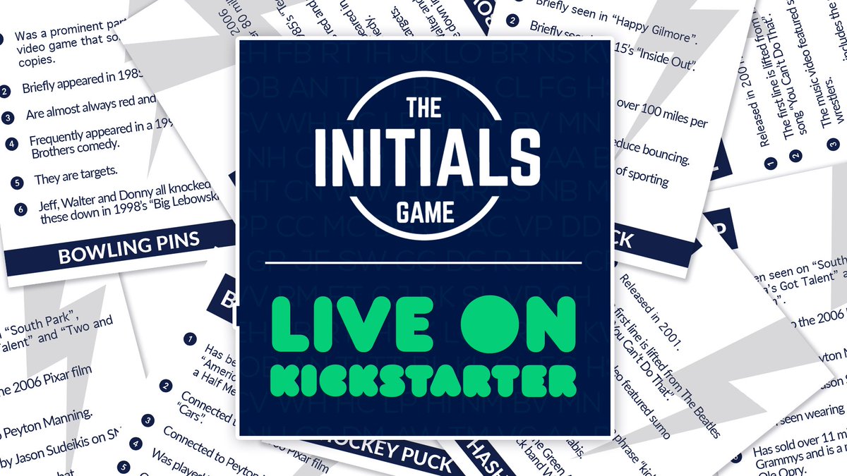 InitialsGame's tweet photo. The @kickstarter project is now live. Order your copy of THE INITIALS GAME card game now here: https://t.co/sKk1tXOBjN https://t.co/44Dllb4tuZ