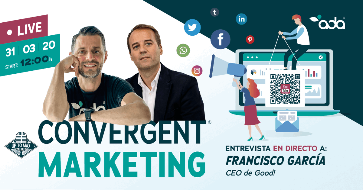 GoodSocialM's tweet photo. 🎤Este martes 31 de marzo a las 12:00, Massimiliano, de #AdaOnCloud, entrevista a nuestro CEO Francisco García Arboledas.
👉Podrás seguirla a través de YouTube https://t.co/DA6UzBul2y
¡No te la puedes perder!
#ConvergentMarketing https://t.co/LnGRLlGE0h