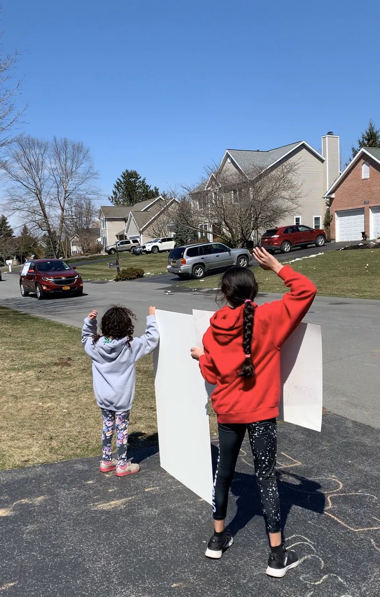 SeemaWasTaken's tweet photo. My kids’ teachers paraded around the GES neighborhoods yesterday lifting everyone’s spirits!  Thank you for being so awesome! #guilderland #goges #smarterkinderstronger https://t.co/wdQDKzb4XS