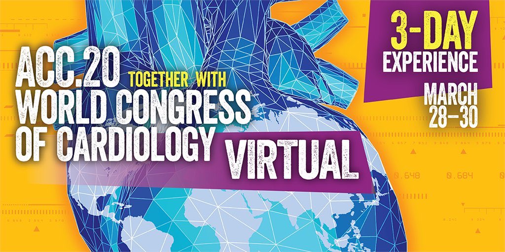 Join us live tomorrow for ACC.20/WCC Virtual! Opening Showcase starts at 8AMCT/1PMGMT. Joint ACC/JACC LBCT Session follows! @ACCinTouch @PamelaBMorris @DickKovacs @athenapoppas @JeffKuvin @KBerlacher #ACC20 #WCCardio @JACCJournals
