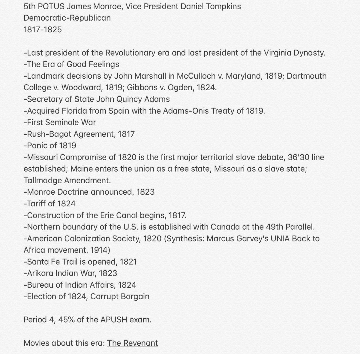 ChaseCatoRVHS's tweet photo. The Last Founding Father, James Monroe. #POTUSProfiles https://t.co/In4mKs3RgF