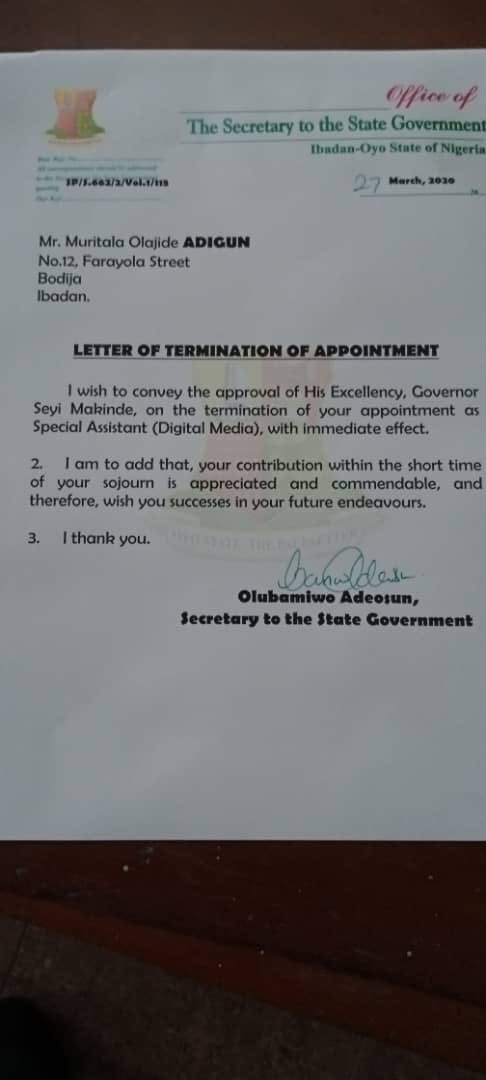 Tope_soft's tweet image. They have terminated Adigun Ibadan appointment.