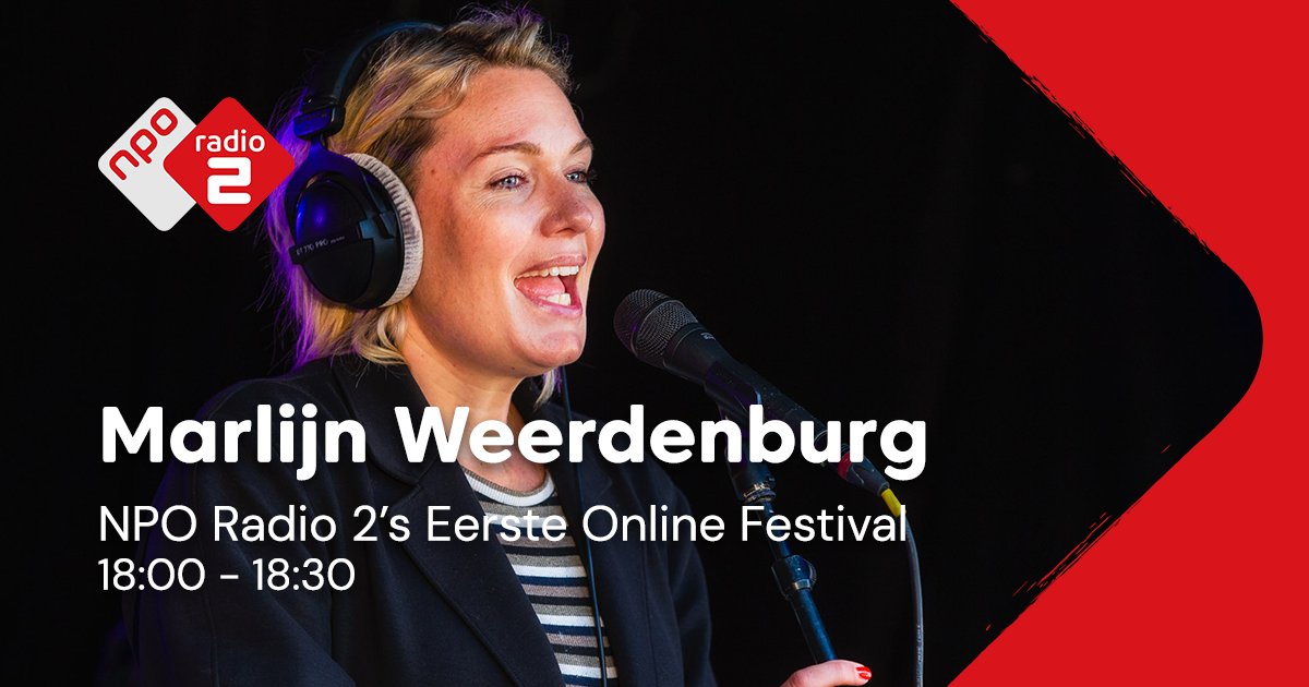 NPO Radio 2’s Eerste Online Festival kan beginnen! 🙌 Over 5 minuten trapt <a href="/Marlijnwburg/">Marlijn Weerdenburg</a> de avond af. Volg haar complete optreden via: youtube.com/c/marlijnweerd… #NPORadio2