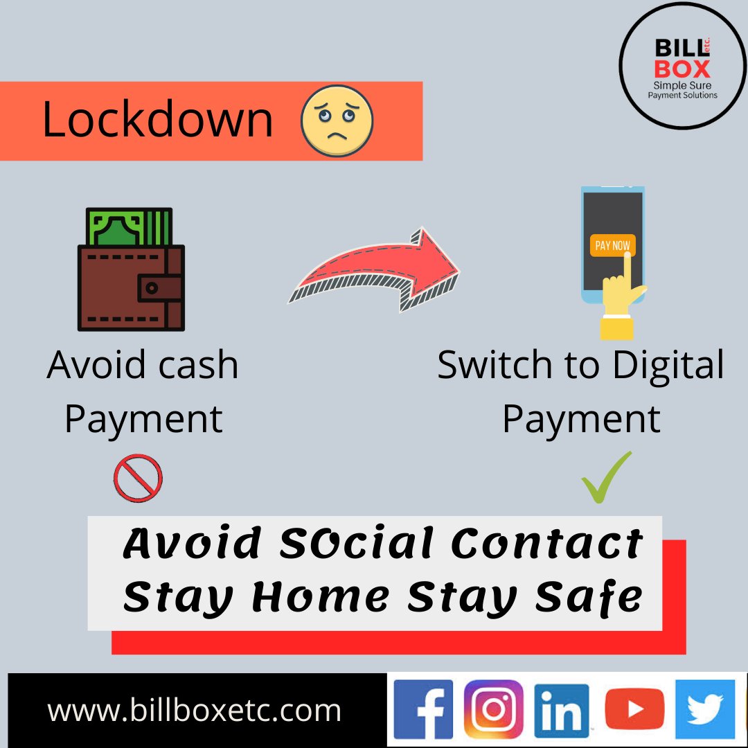BillBoxetc's tweet photo. Avoid Social Contact Switched to Digital payment.
Pay Safe Stay safe

#onlinepayment #paysafe #digitalpay #Staysafe #upi #pos #bbps #microatm #lockdown2020 #homequarentine #stayhomestaysafe 
#visitus https://t.co/t7lxcKVHEq https://t.co/20FgVij0QO