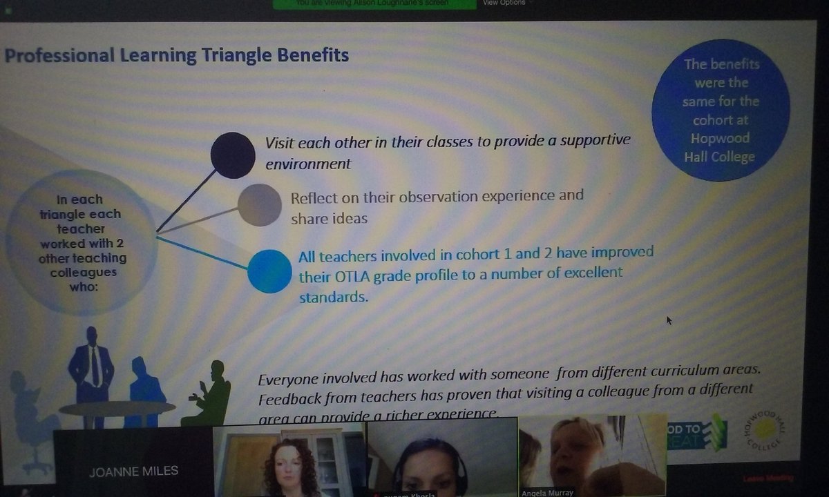 JoanneMiles2's tweet photo. #APConnect @LoughnaneAlison and @MurrayAnge commenting on benefit of peer observations in triangles instead of squares as easier to fit into worktime. Future work in digital spaces could enable further conversations. #peerobservations https://t.co/uAynGa1C4Z